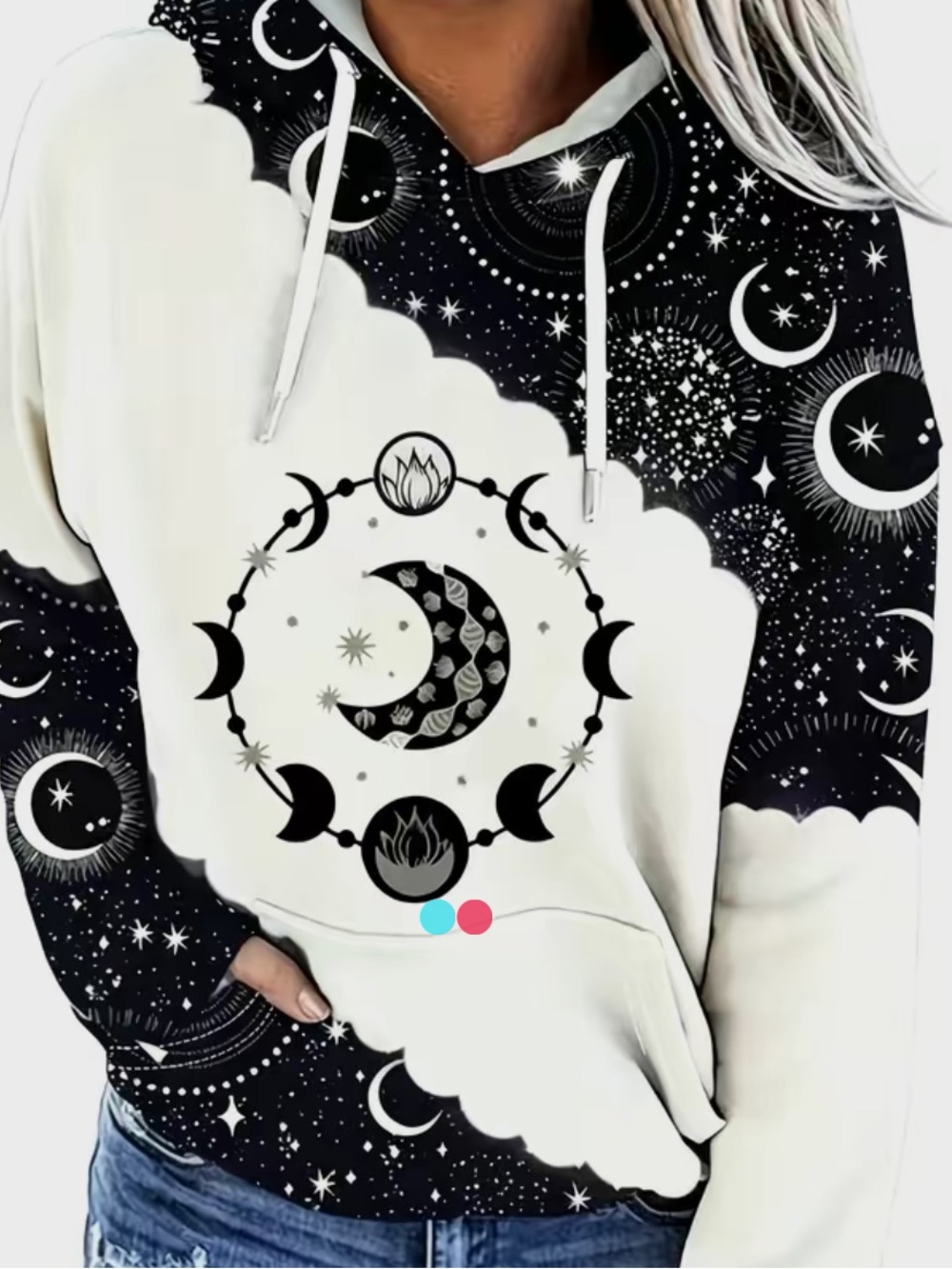 Moon phase celestrial black white small